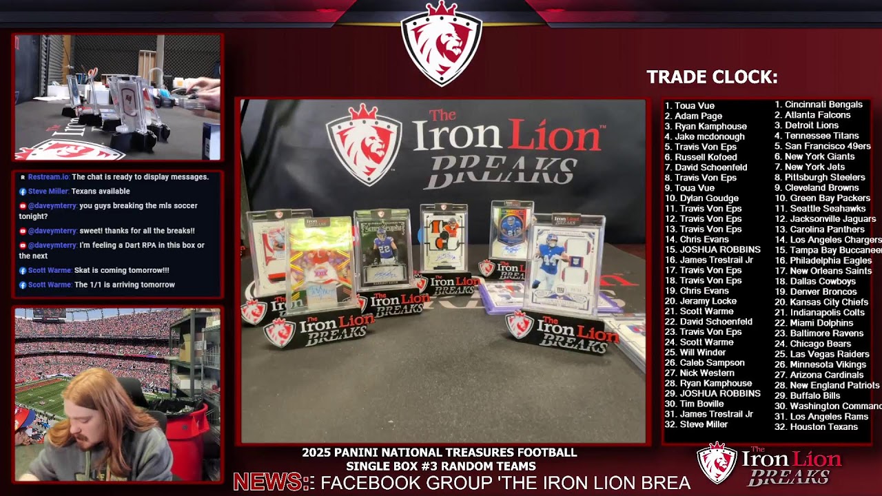 2025 Panini National Treasures Football Single Box #3 Random Teams