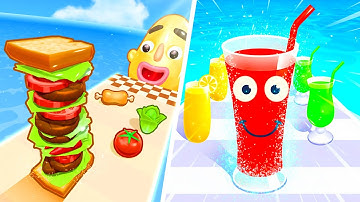Sandwich Runner vs Juice Run 🥪🧃 Max Level Gameplay Walkthrough Android iOS Update KP97