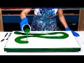 Dragon vert  embellissement 3d incroyable  coulage acrylique  peinture acrylique technique mixte
