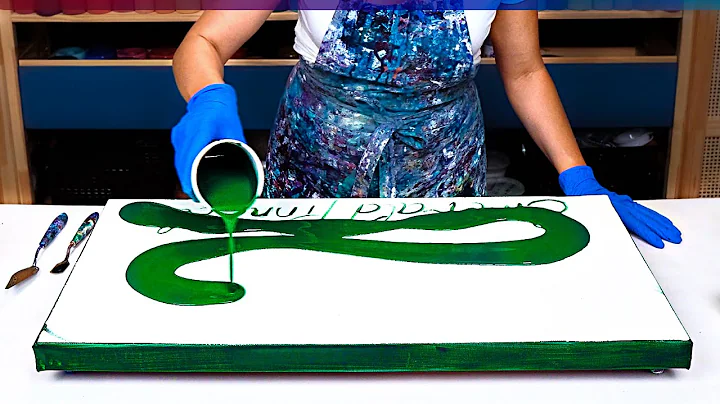 Green Dragon + Incredible 3D EMBELLISHMENT Art Idea Acrylic Pouring ~ Mixed Media Acrylic Painting