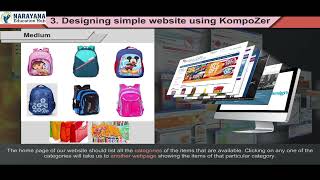 DESIGNING SIMPLE WEBSITE USING KOMPOZER | Class 12 Computer Ch 3 | Animated | Narayana Education Hub