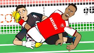 Gabriel Kicks Martinez In The Head Arsenal 2-1 Chelsea Goals Highlights