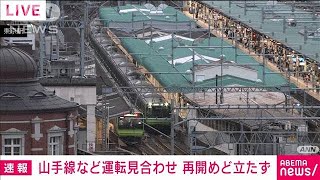 山手線などで運転見合わせ　原因不明　変電所を点検(2021年6月20日)
