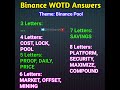 Binance Pool WOTD Answers || Binance Word Of The Day