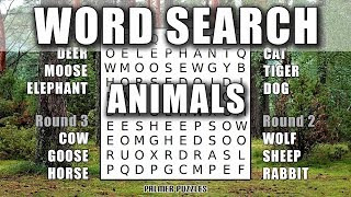 Word Search Animals - Puzzles - Easy Word Search screenshot 1