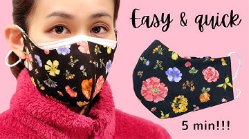 5 MINUTES🌟Simple 3D Mask - Full Coverage Style｜Face Mask DIY at home
