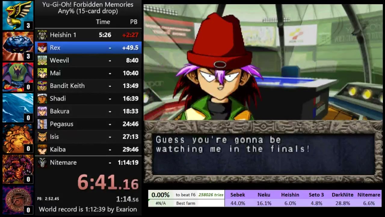Yu-Gi-Oh! Forbidden Memories 15-card speedrun in 1:10:55