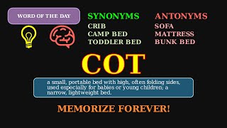 Cot: The Word for a Small Bed 🛏️👶 A Nursery & Camping Term Wealth