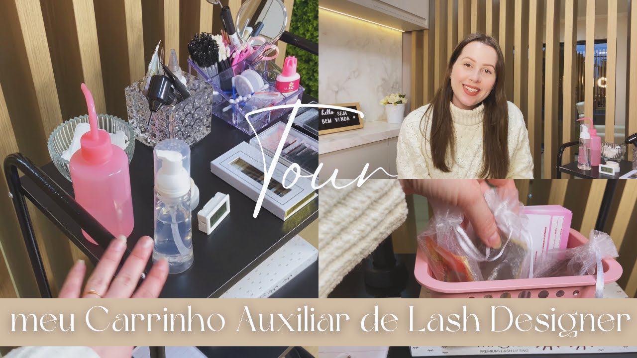 Tour pelo meu carrinho auxiliar de Lash Designer + Kit pra cliente e Dicas ✨