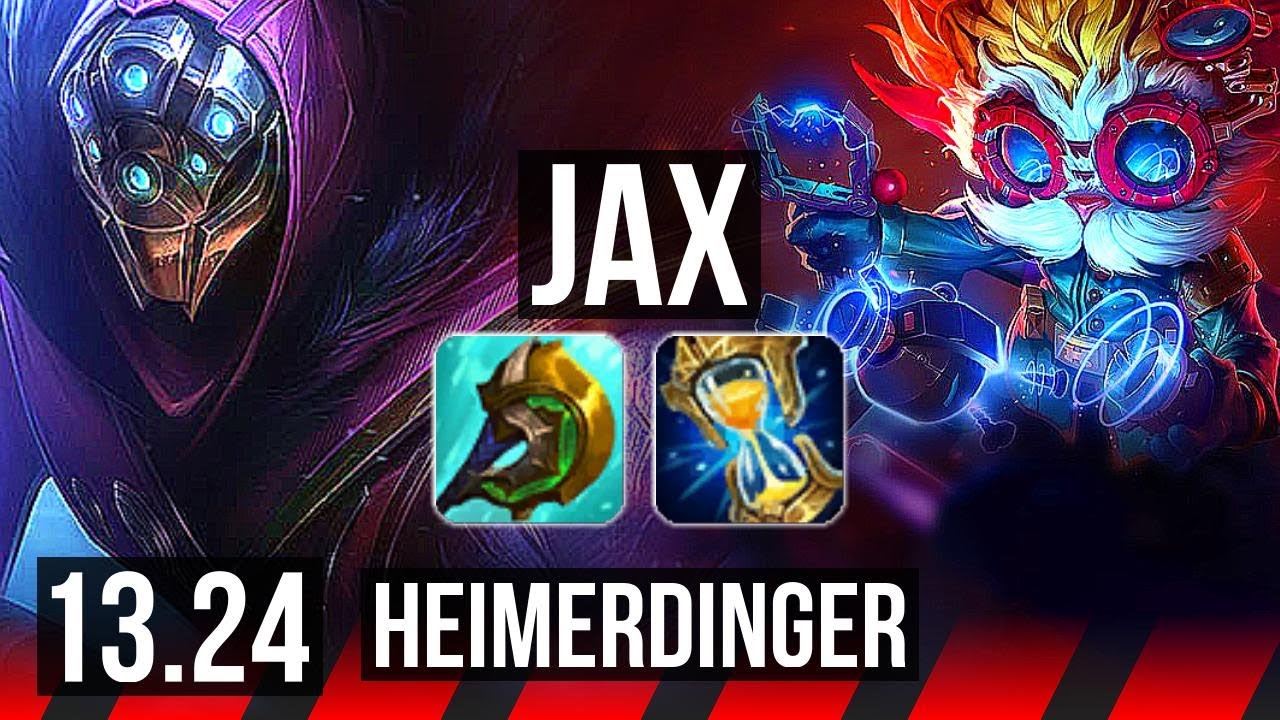 JAX vs HEIMERDINGER (TOP) | 9/1/4, 6 solo kills, Legendary | KR Diamond | 13.24