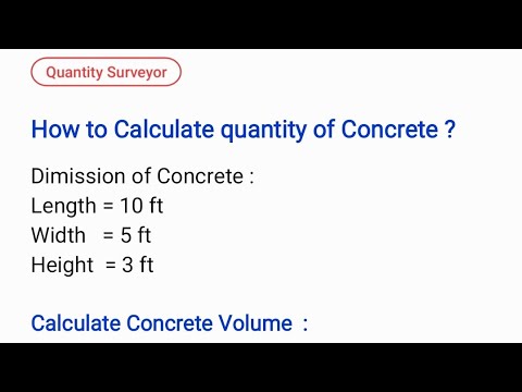 How to Calculate Concrete Quantity | Quantity of Cement | Quantity of Sand | Quantity of Aggregate