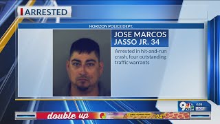 Man with warrants arrested in hit-and-run