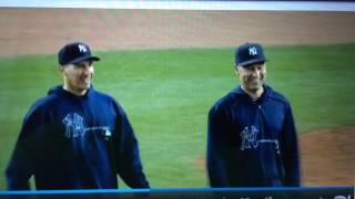 Exit Sandman! Mo taken out of the game by Jeter and Pettitte