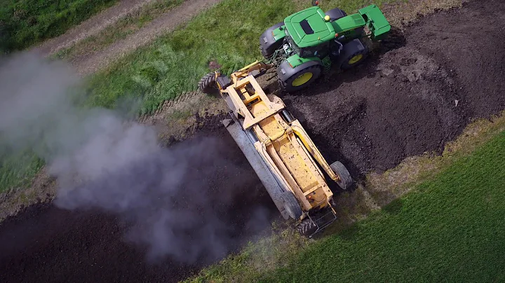 Windrow Turning Manure - Moving Composted Muck