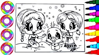 Colouring Drawings Disney's Baby Elsa and Anna in Rainbow Sparkle Dress Coloring Pages Colouring Drawings Disney's Baby Elsa and Anna in Rainbow Sparkle Dress Coloring Pages