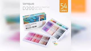 Overview: languo Acrylic Gel Pens for Coloring, 54 Colors Click Acrylic Paint Pens Set with 0.7m...