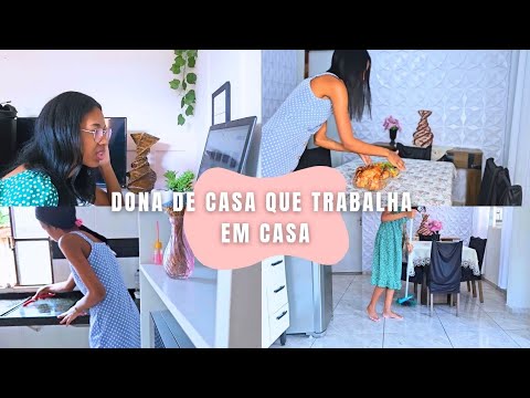 A VIDA AGITADA de dona de casa que também TRABALHA em CASA, Preparando FRANGO ASSADO para a FAMÍLIA!