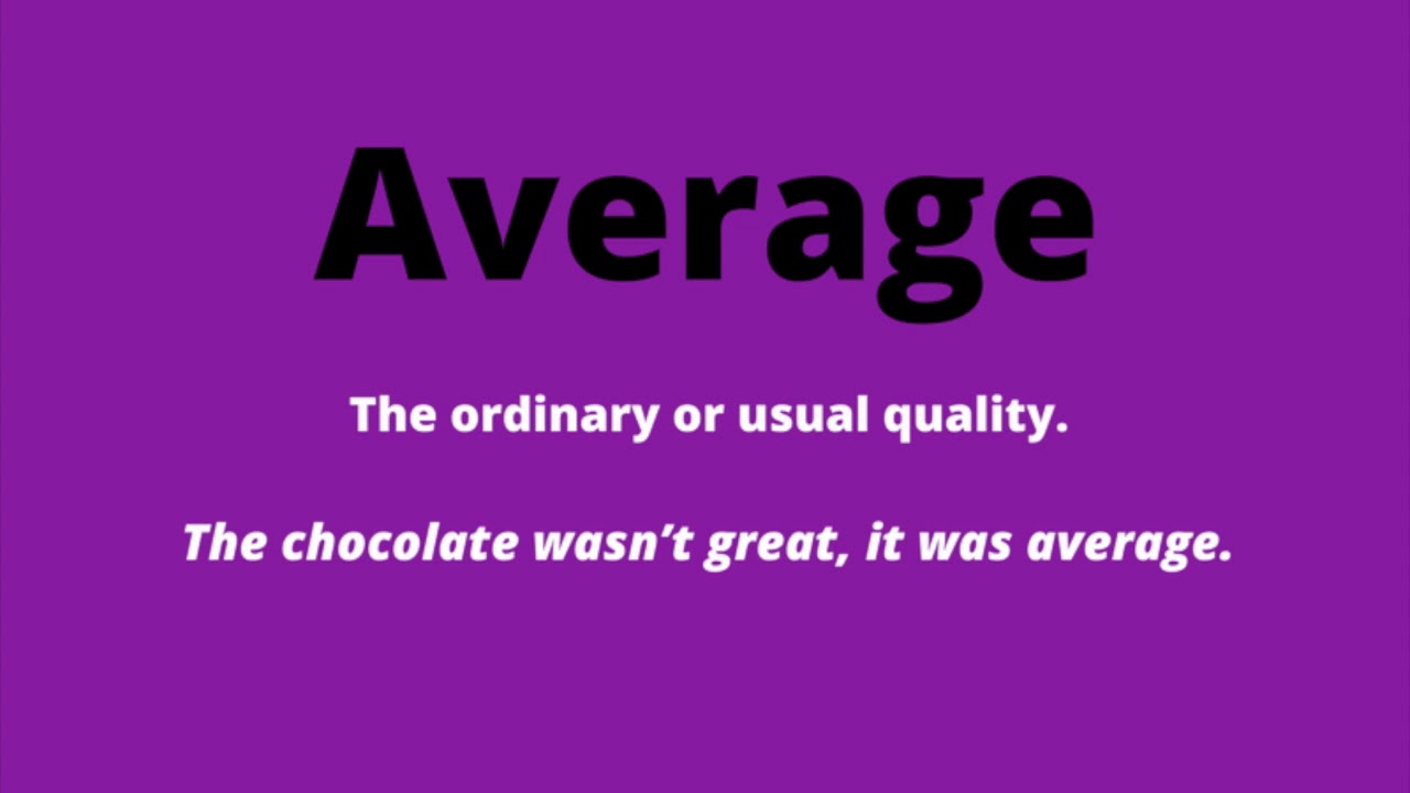 Learn English Vocabulary - Average