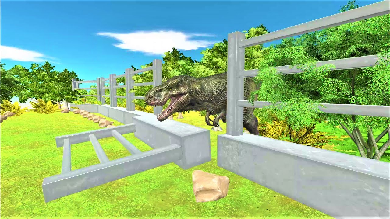 T-rex escape. Dinosaur Park of Confusion. FPS perspective! | Animal Revolt Battle Simulator