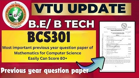 BCS301 Most imp previous year question paper of Mathematics for Computer Science #vtu #engineering