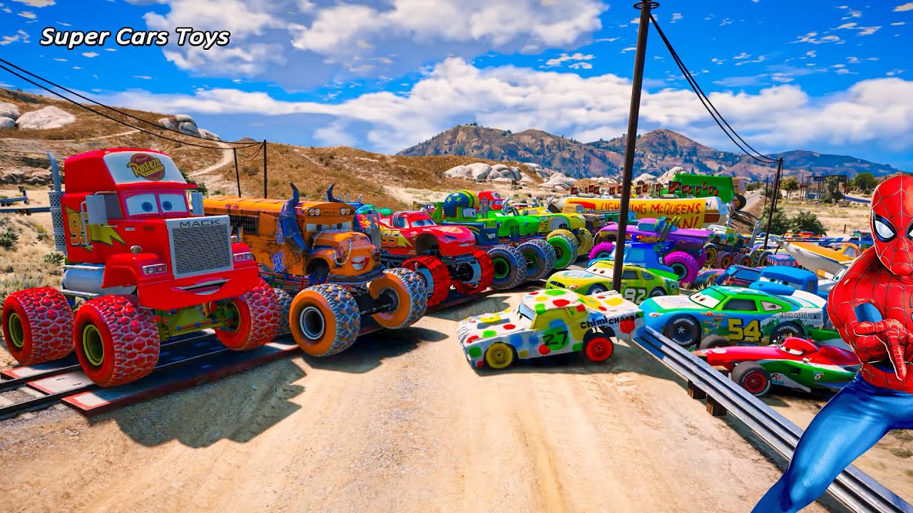 Cars 3 Crazy McQueen High Impact Bobby Swift Miguel Camino Mack Monster Trucks Tow Mater Racing Toys