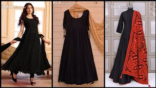 Black long frock pakistani Clearance