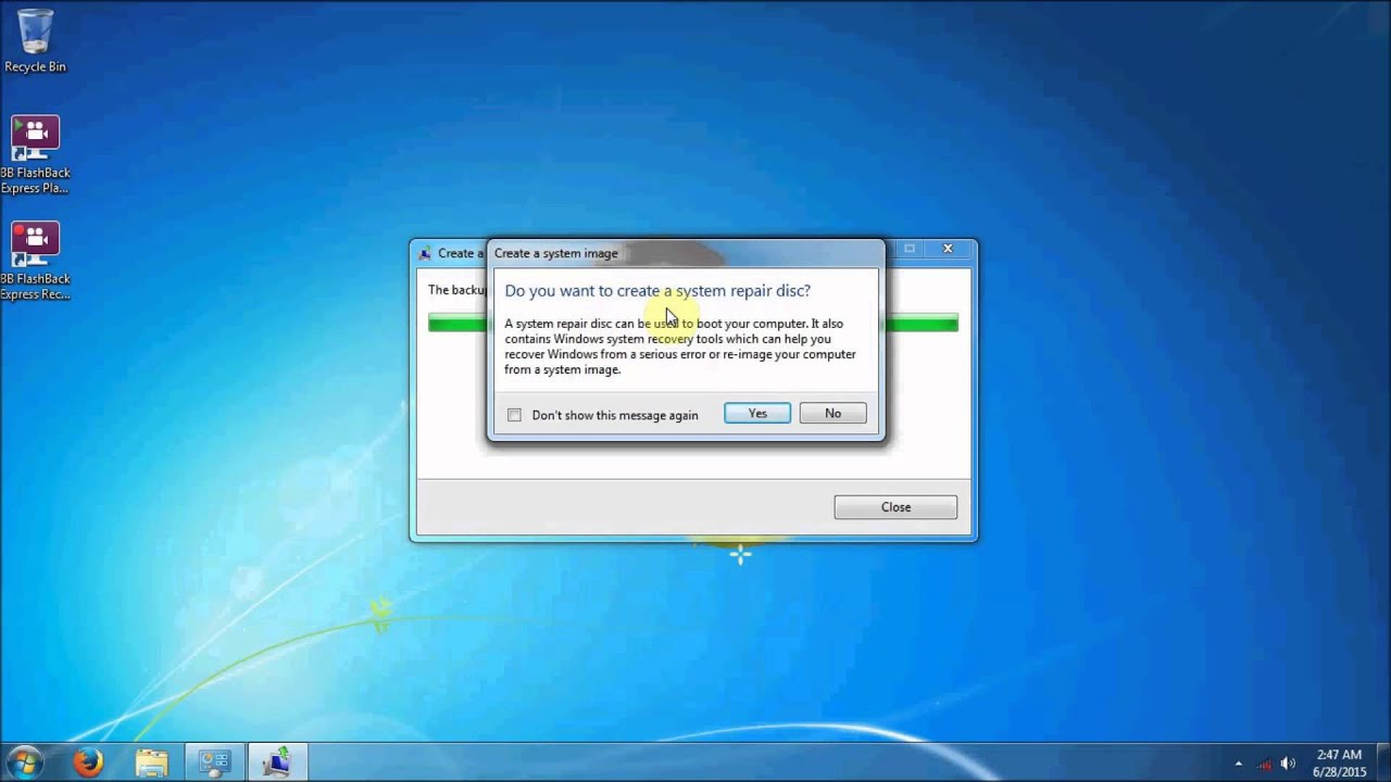 Creating a Windows 7 System Image - YouTube