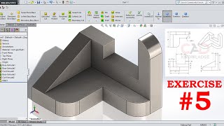 SolidWorks Tutorial for beginners Exercise 5 | Practice Exercise 5 | Solidwork