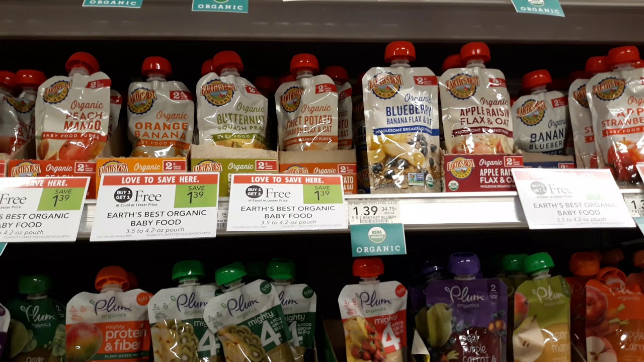 Earth’s Best Organic Baby Food Pouches 36¢ at Publix YouTube