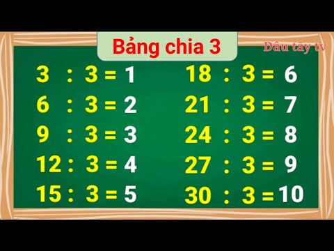 Video Bảng chia 3 | bảng cửu chương chia 3 | học toán tiểu... - youtube