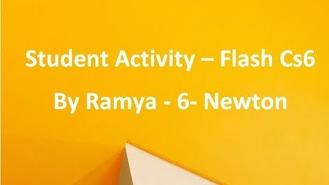 Flash Cs6 | Motion Tween by Class 6 Student Ramya |