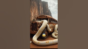 Rare discovery of python circling a bus in the Amazon forest #python #ai #rare #jungle