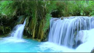 10 Hours of Blue Waterfall Pure White Noise 💎 Block Out All Sounds &amp; Sleep Instantly