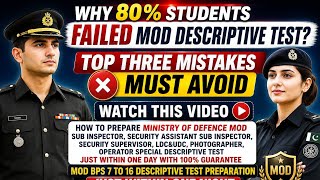 MOD Descriptive Test | Why 80% Students Fail? Top 3 Mistakes Must Avoid! |One Night Preparation