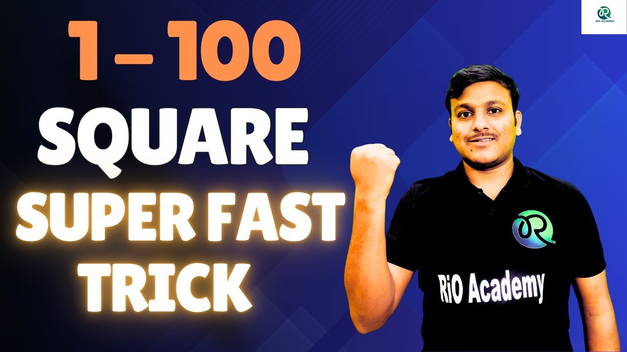 1 -100 Squares in 10 Seconds | Square Trick | By Mahantesh sir | Rio Academy |