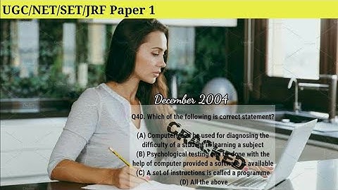 #SmartStudy | Q.40) Dec 2004 | Solved Question Papers (For All -UGC/NET/SET/JRF Paper 1)