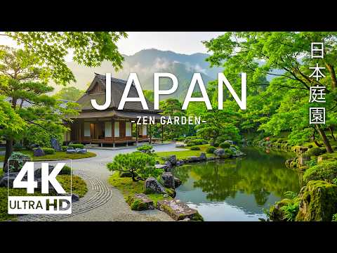 Japan 4K 🇯🇵 Zen Garden Ambience, Peaceful Temples & Relaxing Japanese Scenery