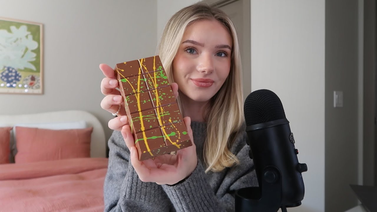 ASMR | eating a DUBAI CHOCOLATE bar 🍫 *crunchy sounds*