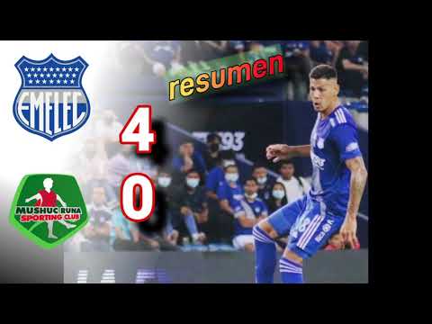 Emelec vs Mushuc Runa 4 - 0 resumen ligapro GOLEADA