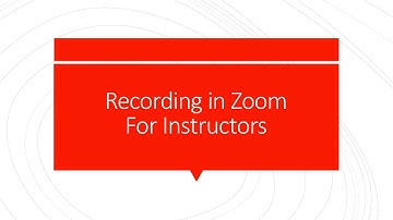 Recording in Zoom & Uploading to Brightspace (For Instructors)