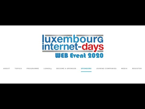 Luxembourg Internet Days Web event 2020 - 17 to 19 November
