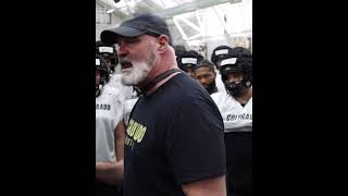 Coach Bill O Boyle addresses the team before today s practice
