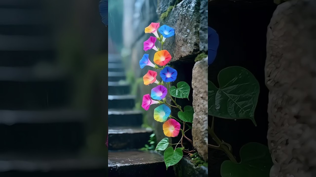 Rainy Day Blooms: Vibrant Flowers in the Mist 🌧️🌸