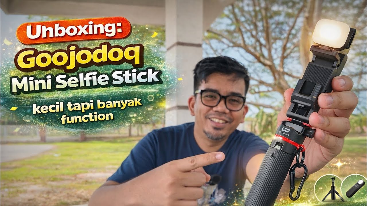 Unboxing: Goojodoq Mini Selfie Stick kecil tapi banyak function #mykhalishjourney