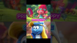 Princess Poppy vs Smurfette #edit #shorts #sonypictures #dreamworks #trolls #smurfs