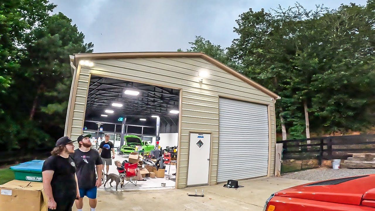 Tornado Hits While Working on Car at Home!