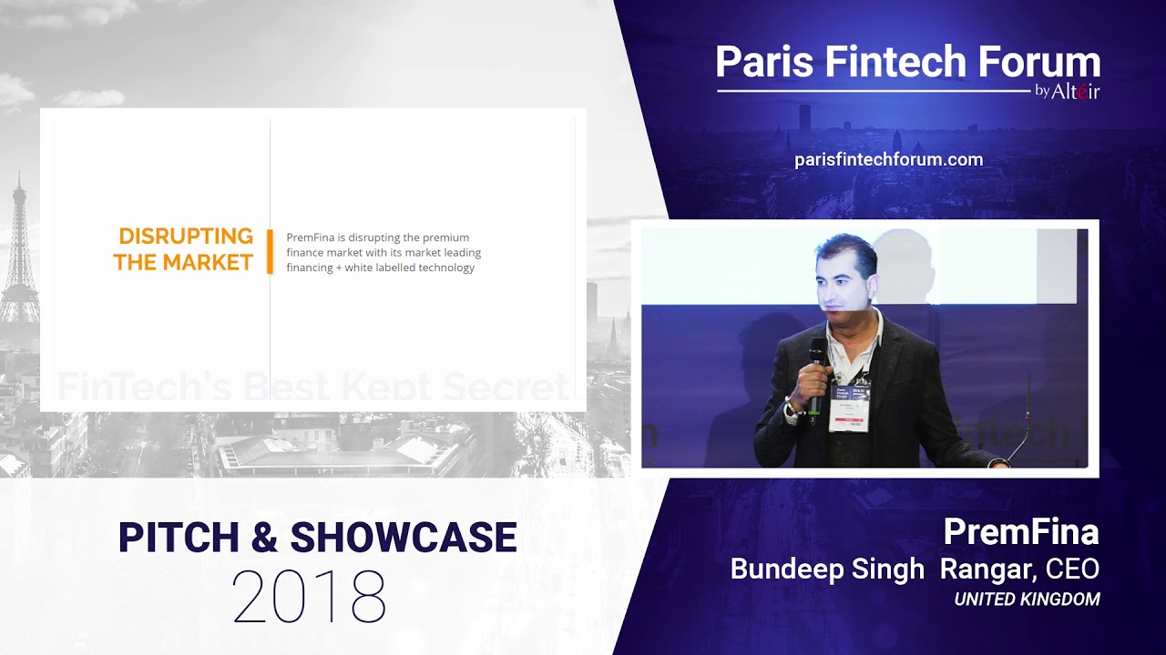Pitch - PremFina - Bundeep Singh Rangar - CEO - Paris Fintech Forum 2018