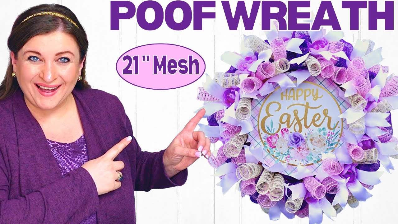 How to make a LOOP Deco Mesh Wreath for Easter - YouTube