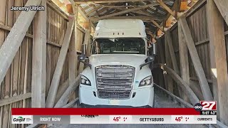 Charges pending against driver who hit historical covered bridge in Lancaster County
