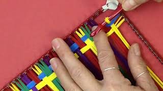 Finishing a potholder weaving